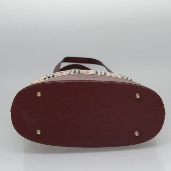 BURBERRY Nova Check Tote Bag Canvas Beige Red - Picture 5 of 15